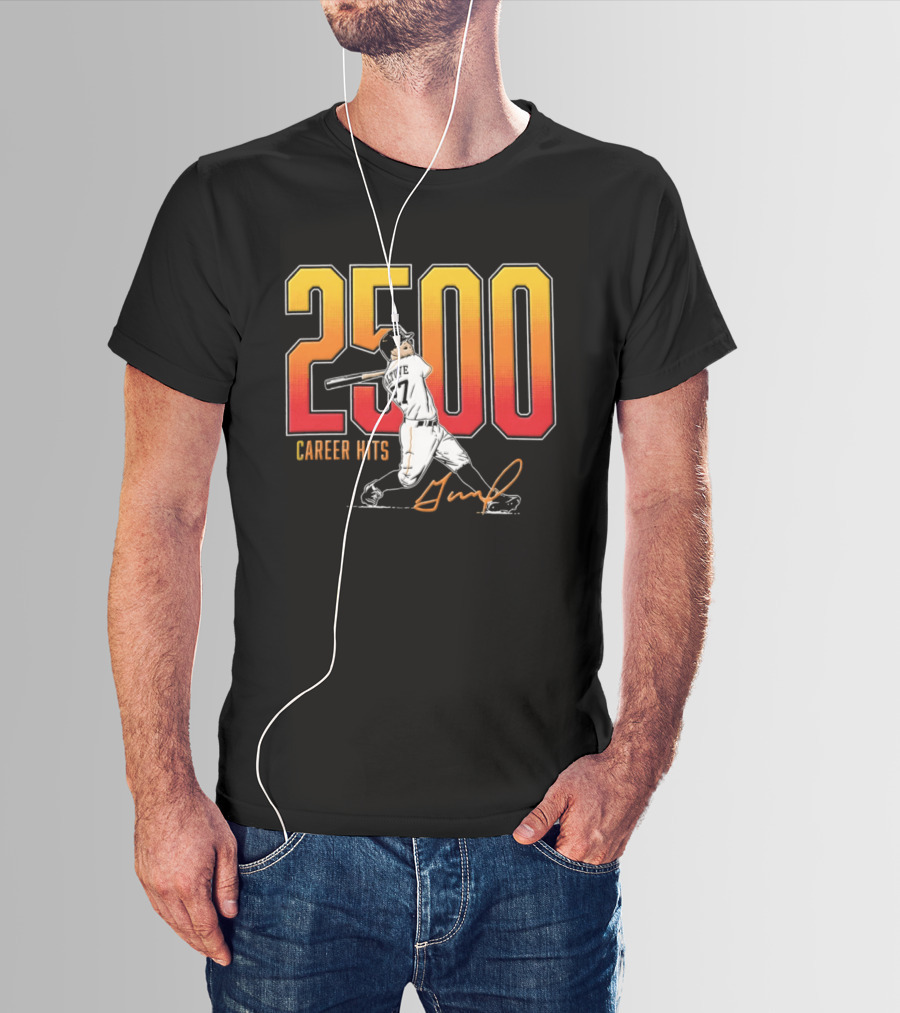 2500 Career Hits Houston Astros Baseball Jose Altuve Historic T-Shirt