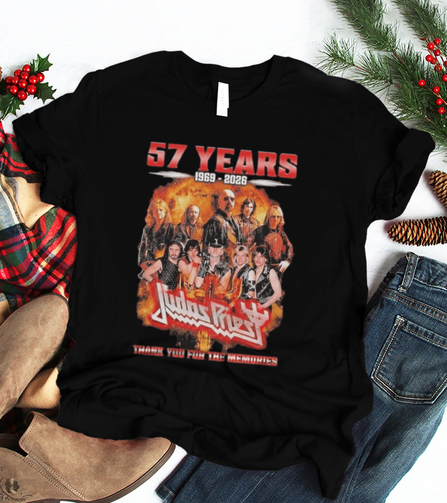 Judas Priest 57 Years 1969 2026 Thank You For The Memories T-Shirt