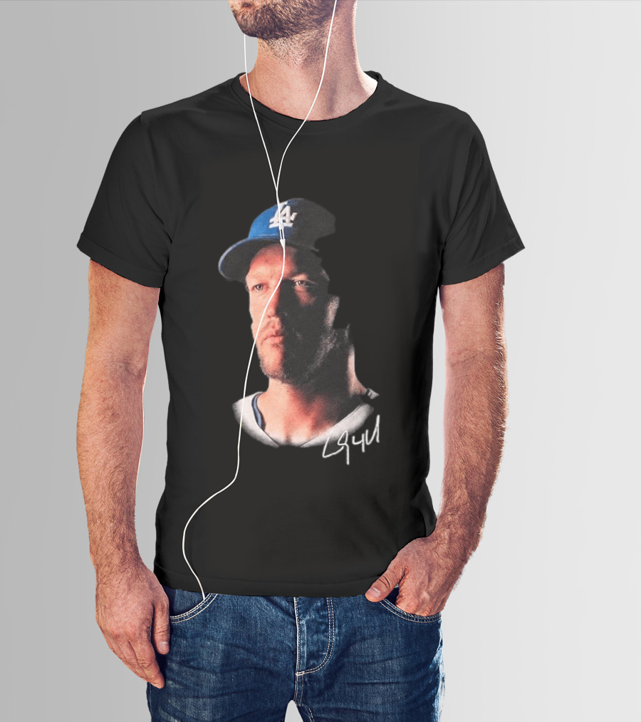 Kike Hernandez Wears Clayton Kershaw Face LA Dodgers Signature T-Shirt