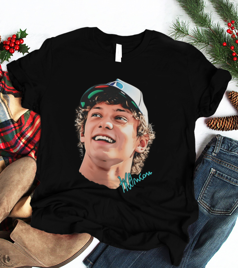 Kimi Antonelli F1 Team Smiley Big Head Signature Cap Racing T-Shirt