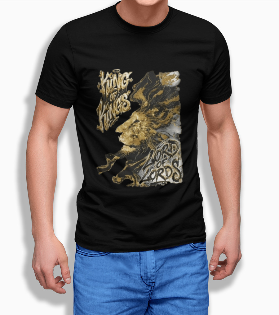 King Of Kings Lord Of Lords Golden Lion Swirling Mane T-Shirt