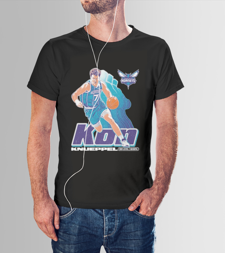 Kon Knueppel Charlotte Hornets NBA Player Number 7 Draft Pick 500 Level Edition T-Shirt
