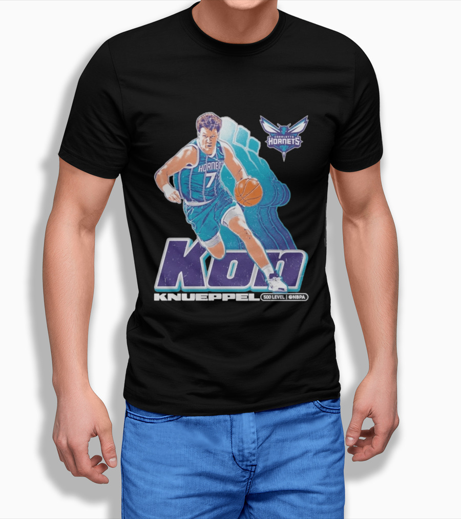 Kon Knueppel Charlotte Hornets NBA Player Number 7 Draft Pick 500 Level Edition T-Shirt
