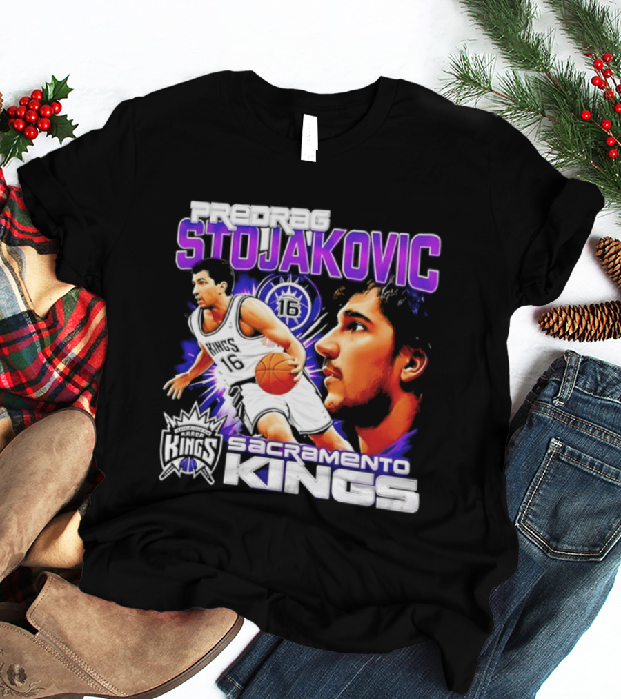 Stojakovic Sacramento Kings Basketball Legend Player NBA T-Shirt