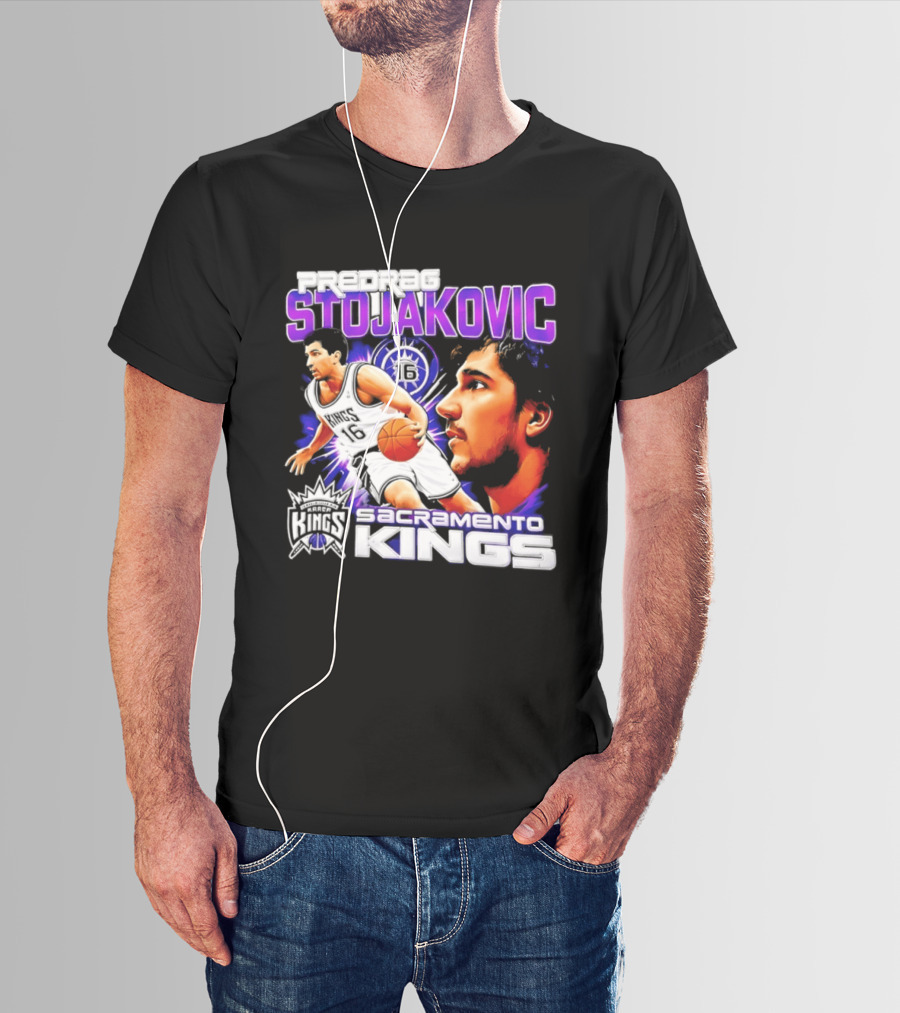 Stojakovic Sacramento Kings Basketball Legend Player NBA T-Shirt