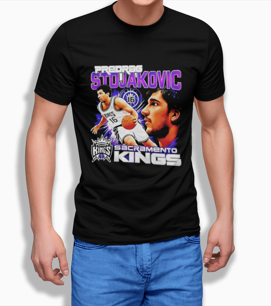 Stojakovic Sacramento Kings Basketball Legend Player NBA T-Shirt