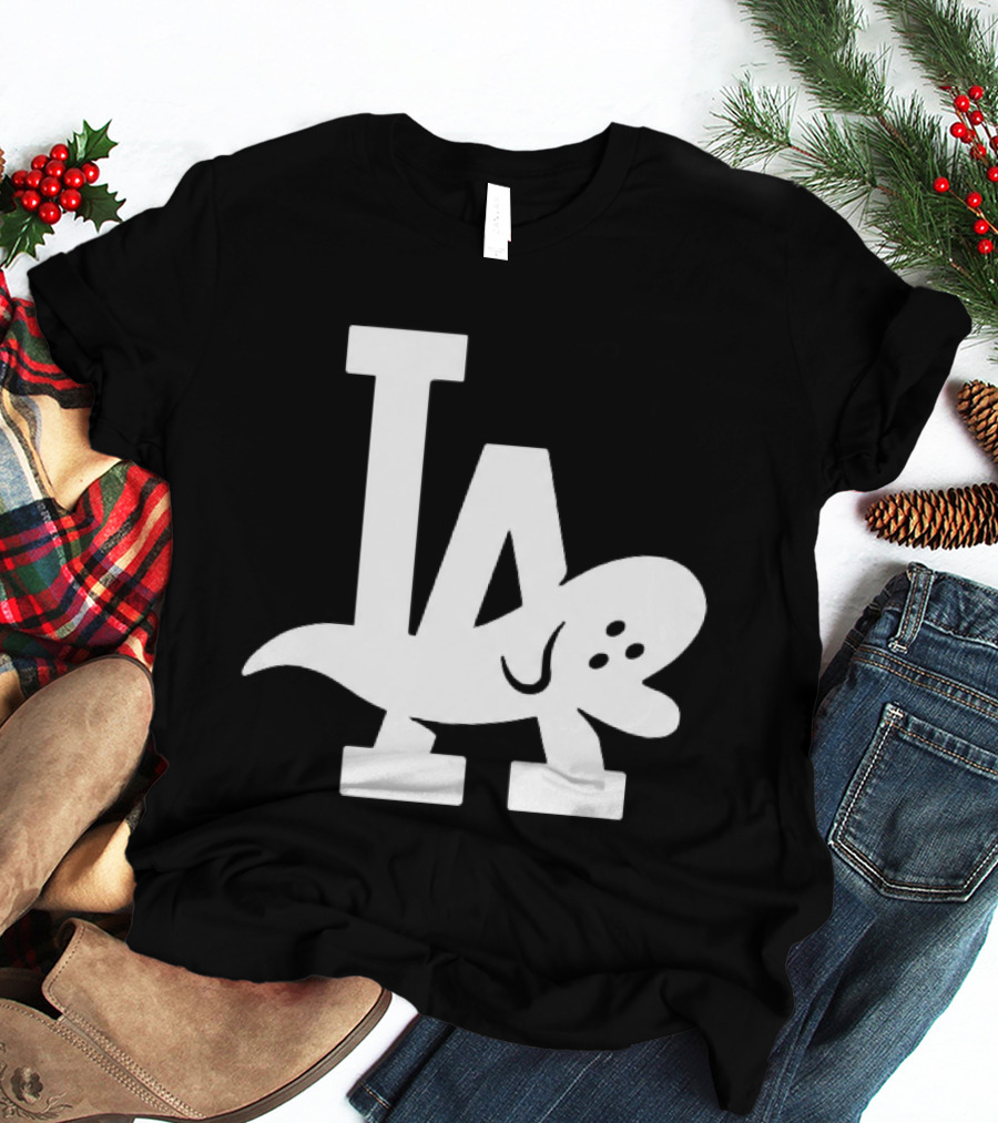 Los Angeles Dodgers LA Ghost Logo Halloween T-Shirt