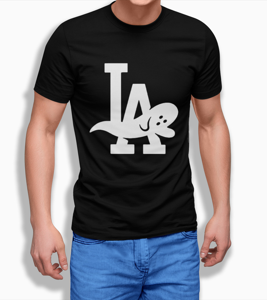 Los Angeles Dodgers LA Ghost Logo Halloween T-Shirt