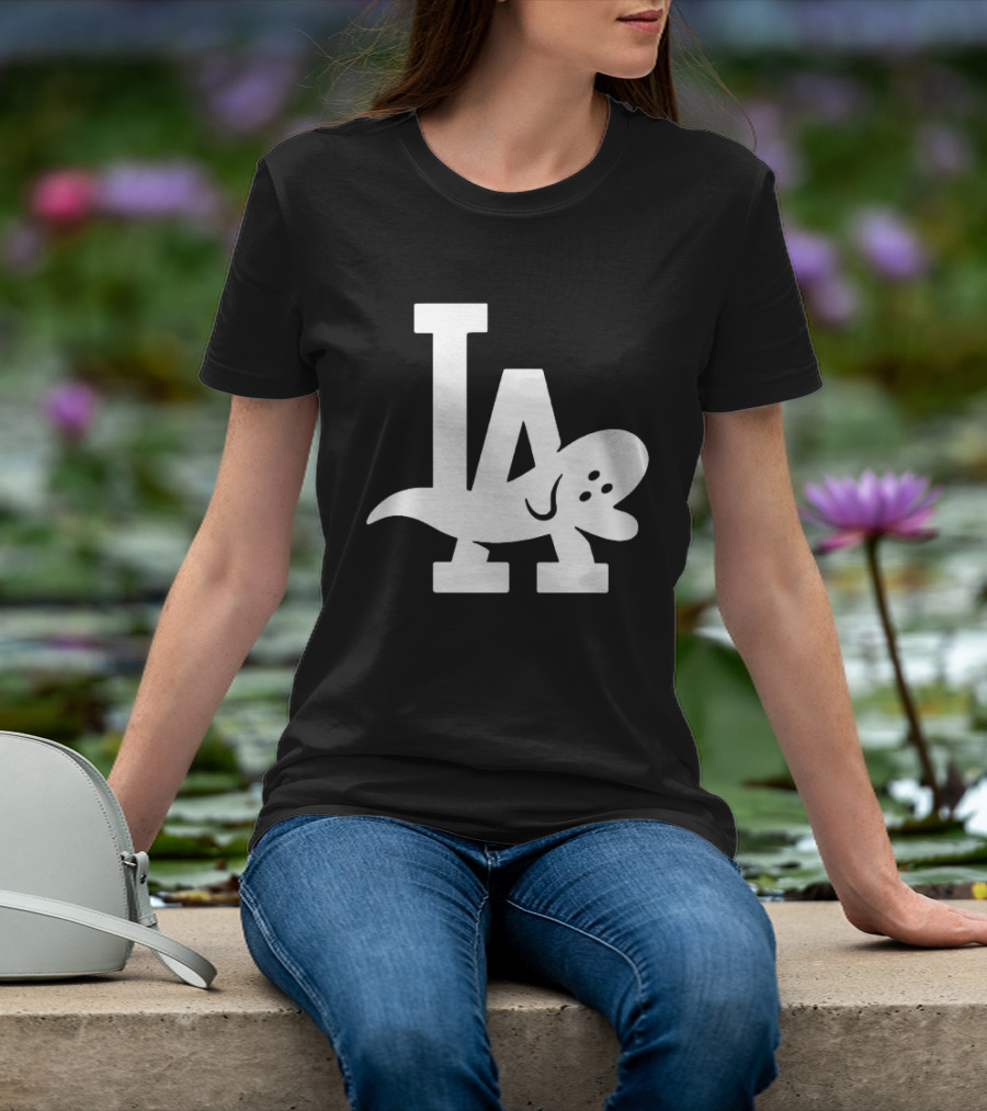 Los Angeles Dodgers LA Ghost Logo Halloween T-Shirt
