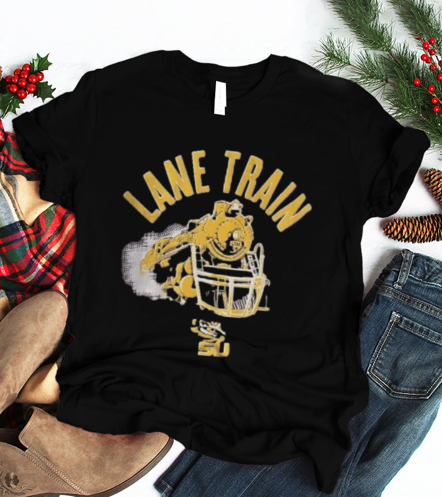 Lane Train Yellow Steam Lsu Tigers NCAA Locomotive Helmet Smoke T-Shirt
