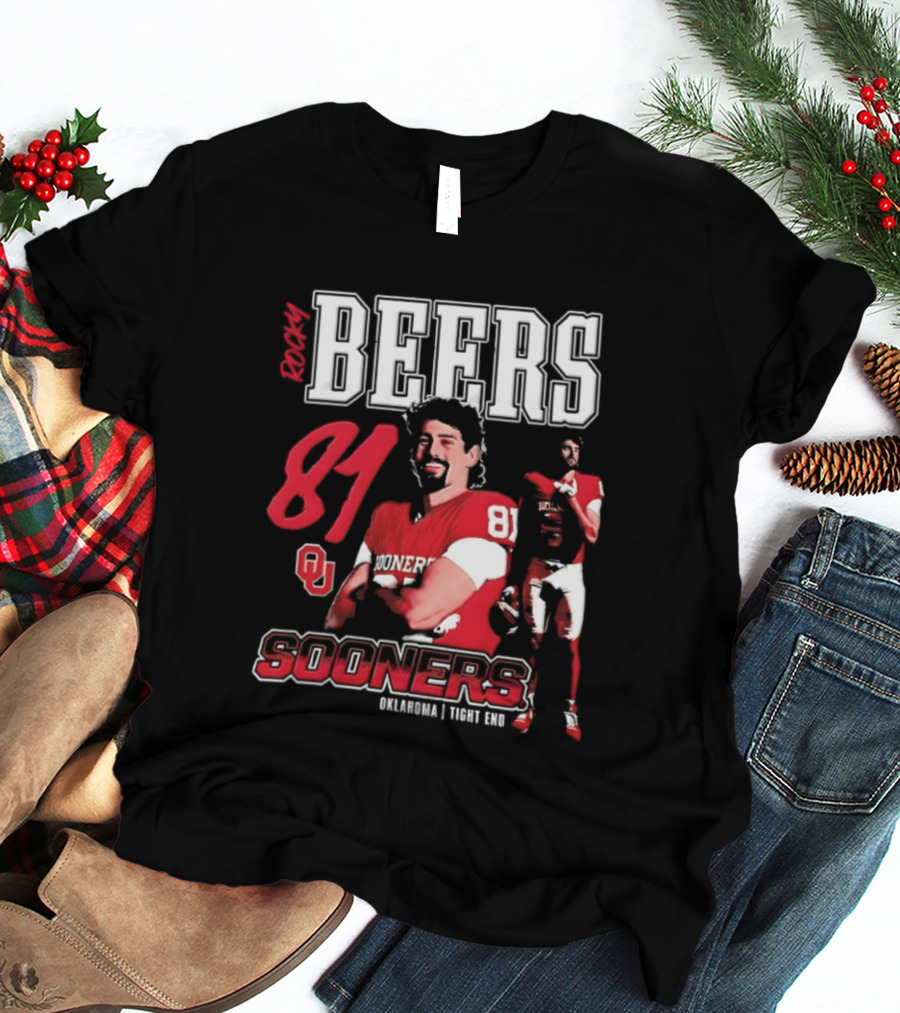 Rocky Beers 81 Oklahoma Sooners Tight End Football Team T-Shirt