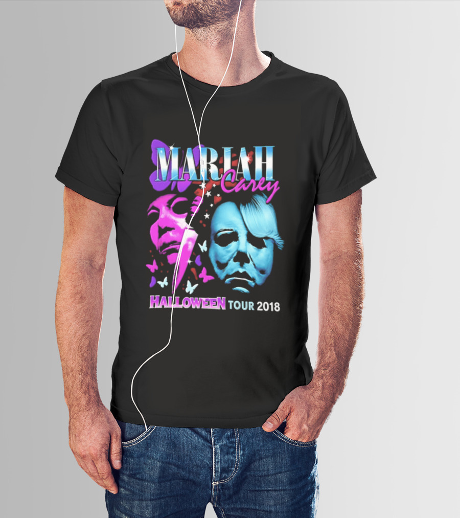 Mariah Carey Halloween Tour 2018 Pop Music Butterfly Mask Knife T-Shirt