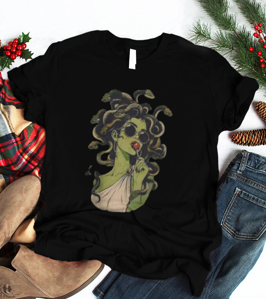Vintage Medusa With Sunglasses And Lollipop T-Shirt