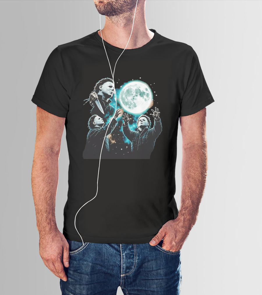 Michael Myers Halloween Moon Knife Scene T-Shirt
