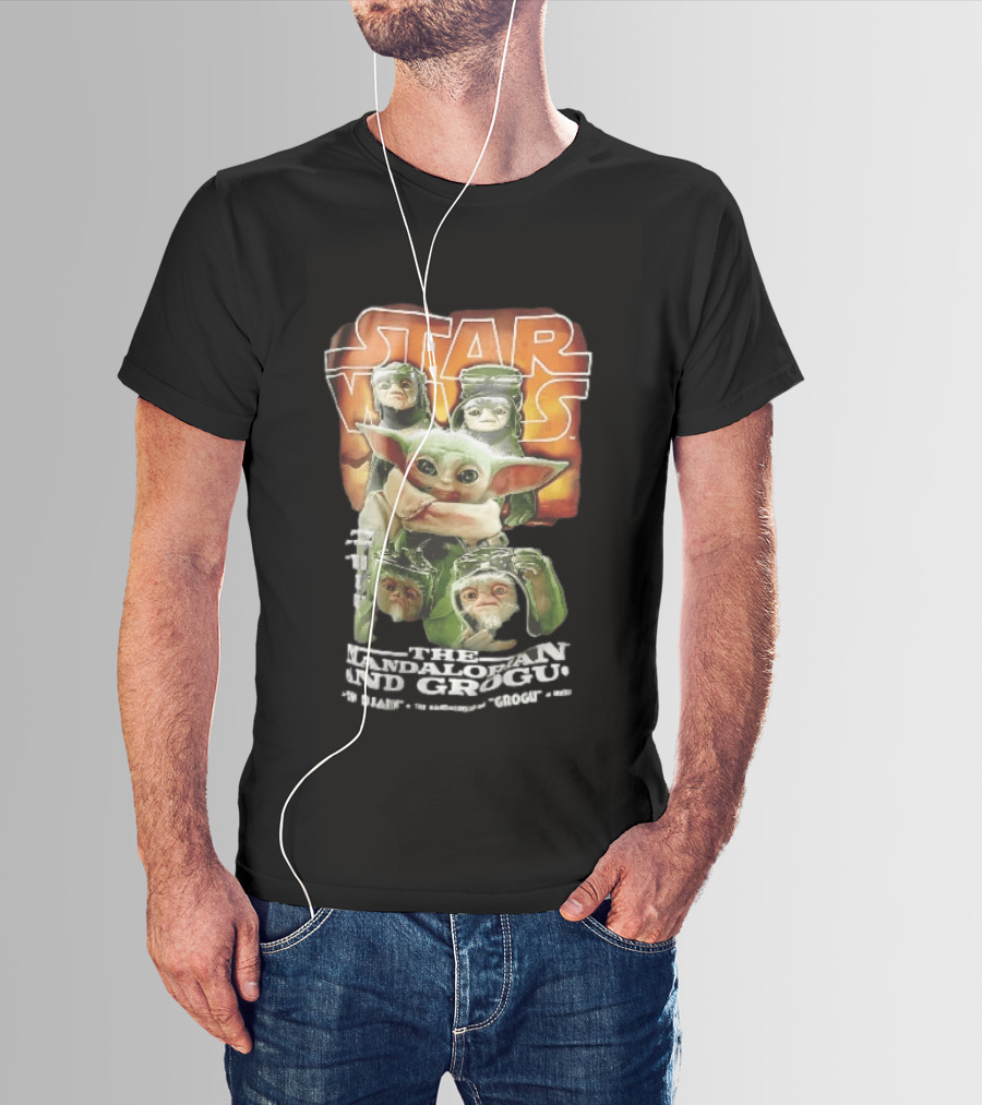 Star Wars The Mandalorian Grogu Din Djarin Anzellan Droidsmiths Collage This Is Way T-Shirt