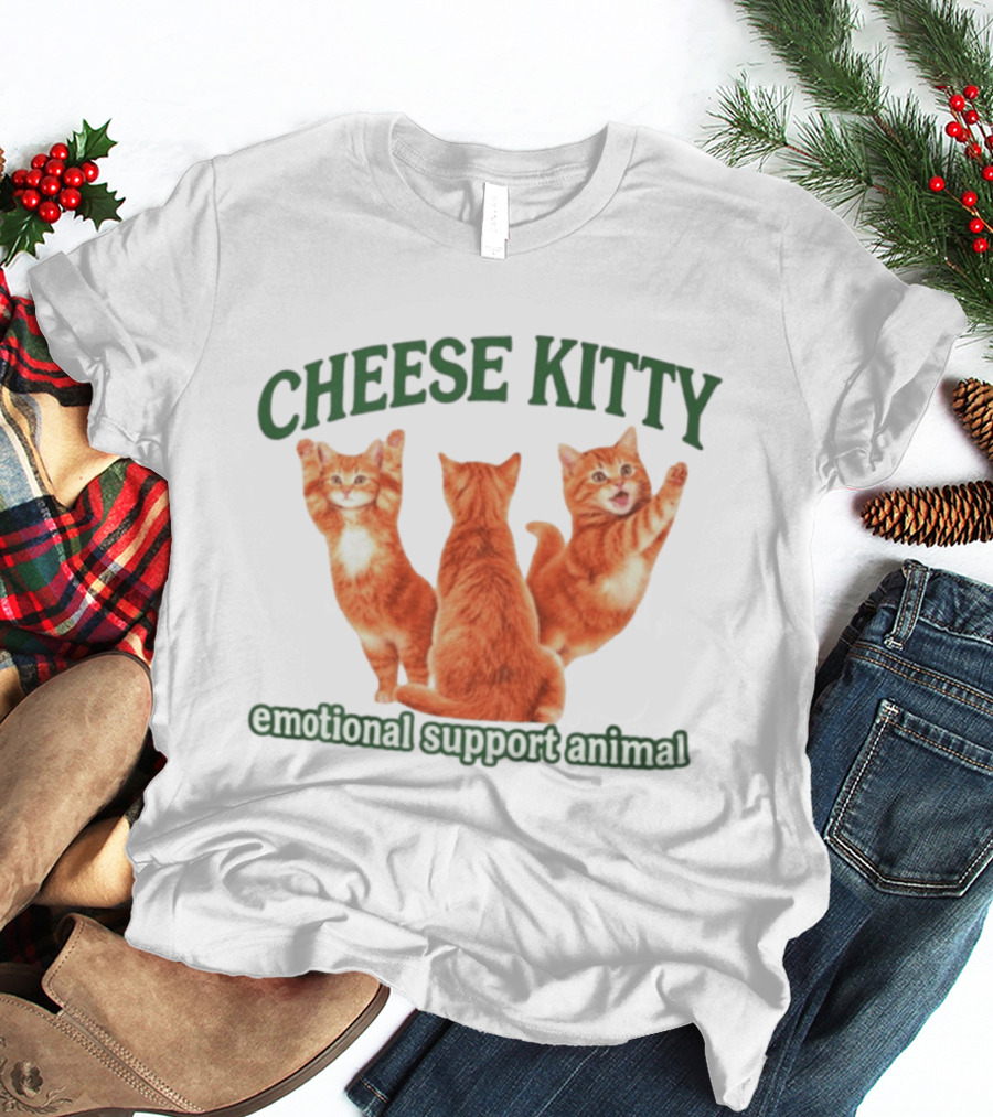 Cheese Kitty Emotional Support Animal Cats T-Shirt