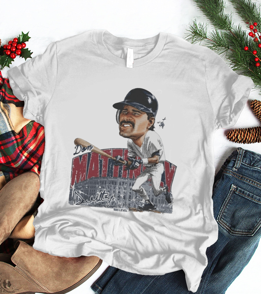 Don Mattingly New York 500 Level Bruce Stark Collection Baseball Stadium T-Shirt