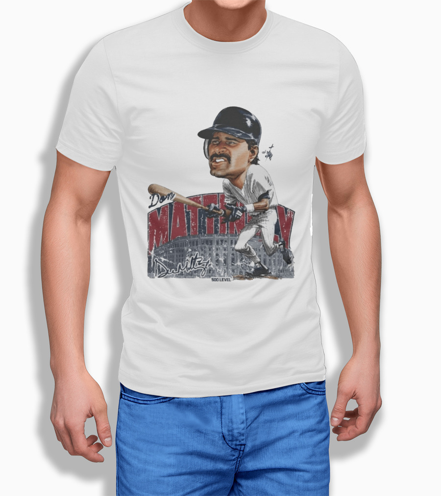 Don Mattingly New York 500 Level Bruce Stark Collection Baseball Stadium T-Shirt
