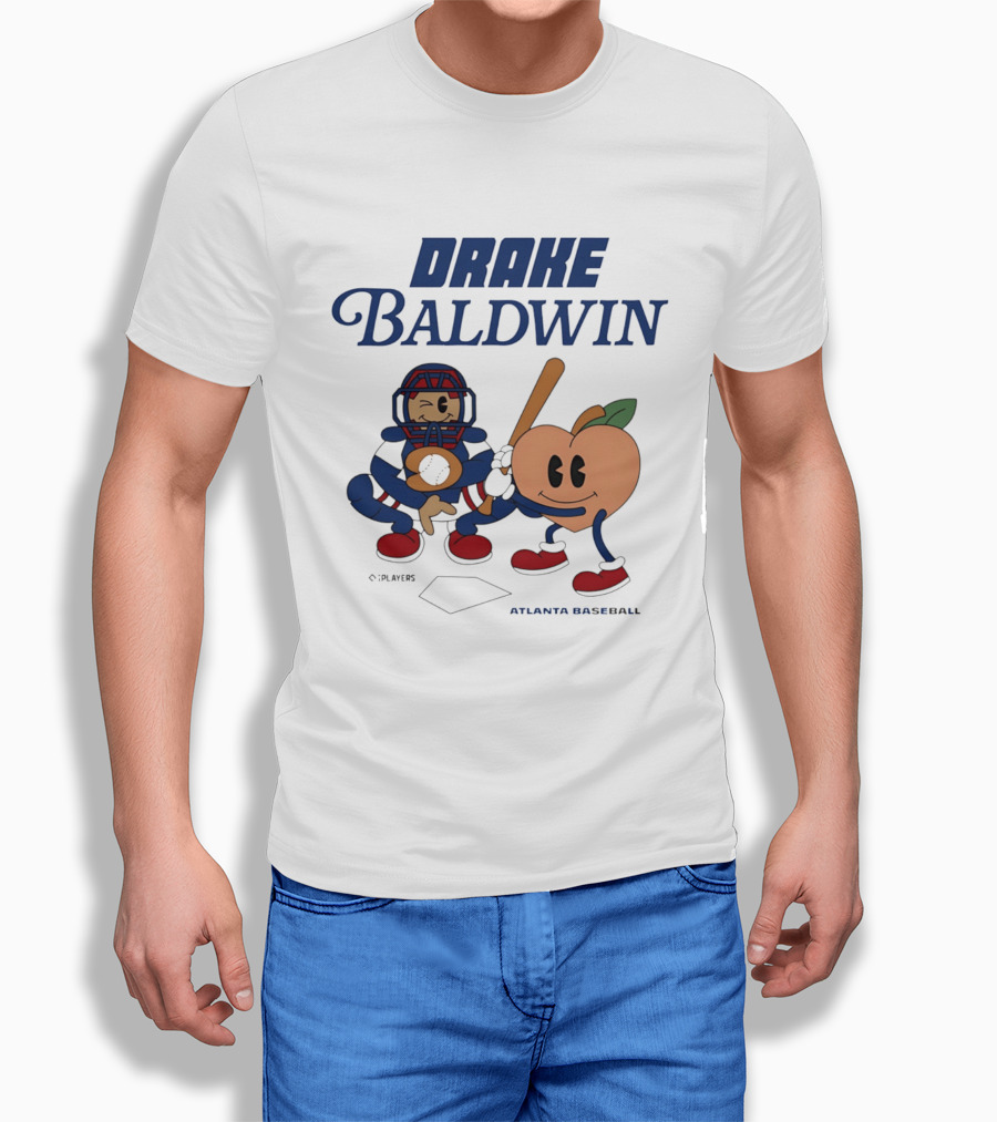 Drake Baldwin Animated Players Atlanta Baseball Peachtree T-Shirt