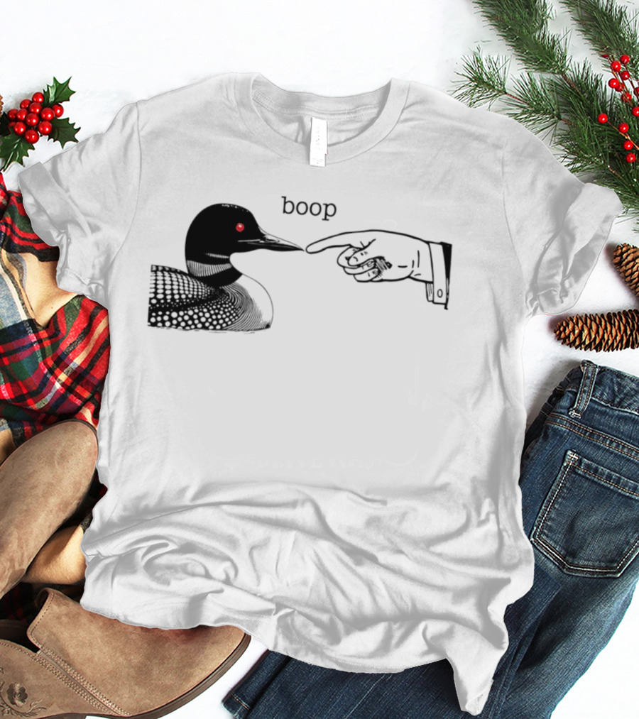 Loon Boop Minnesota Finger Touching Bird T-Shirt