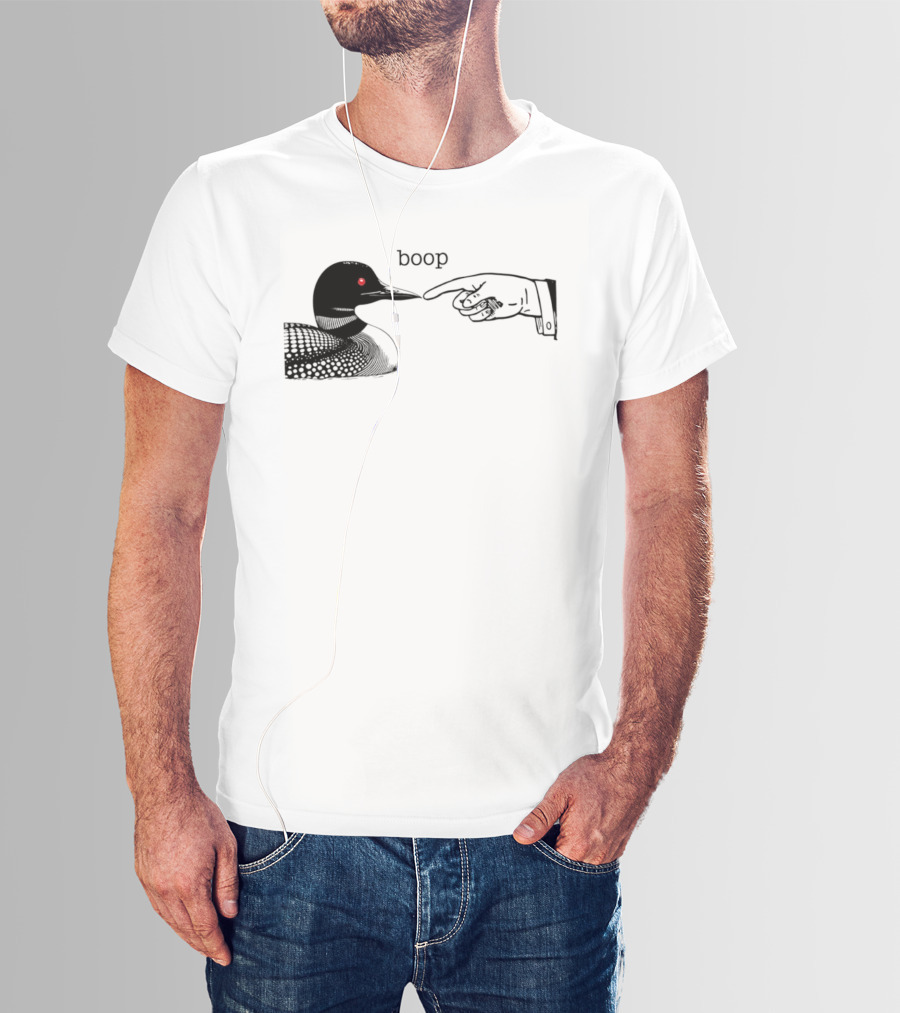 Loon Boop Minnesota Finger Touching Bird T-Shirt