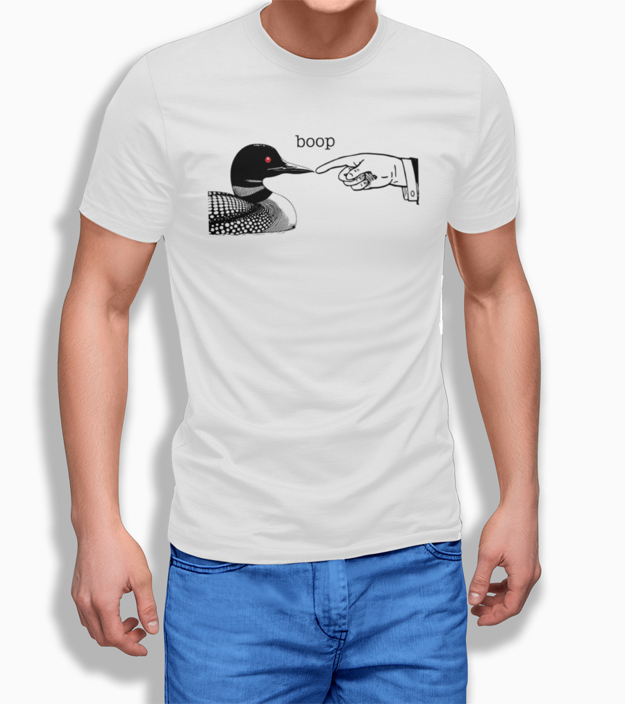 Loon Boop Minnesota Finger Touching Bird T-Shirt
