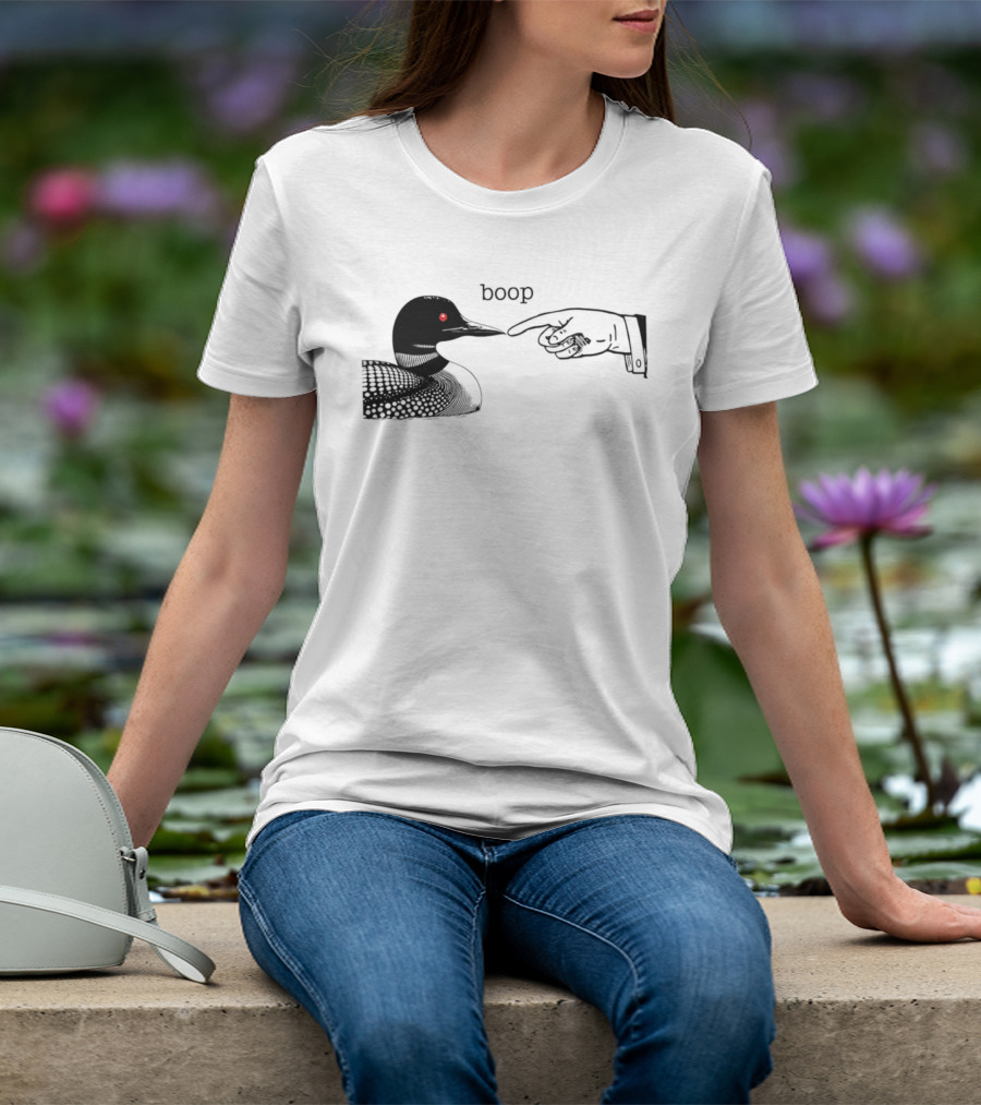 Loon Boop Minnesota Finger Touching Bird T-Shirt