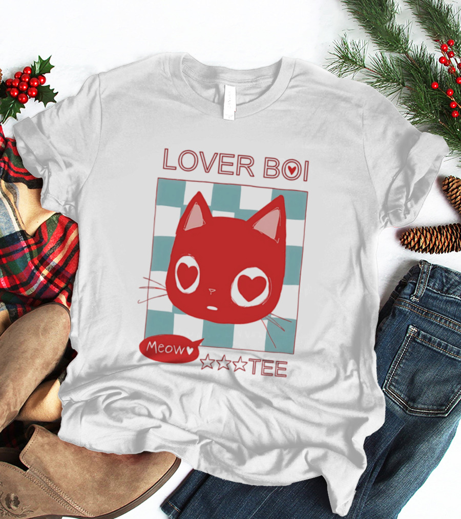 Lover Boi Meow Red Cat Star T-Shirt