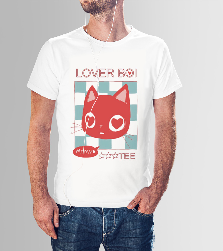 Lover Boi Meow Red Cat Star T-Shirt