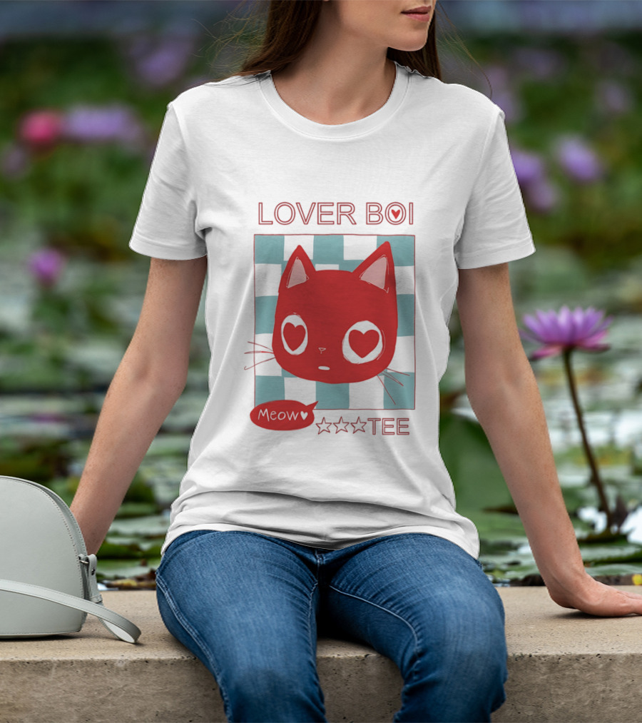 Lover Boi Meow Red Cat Star T-Shirt