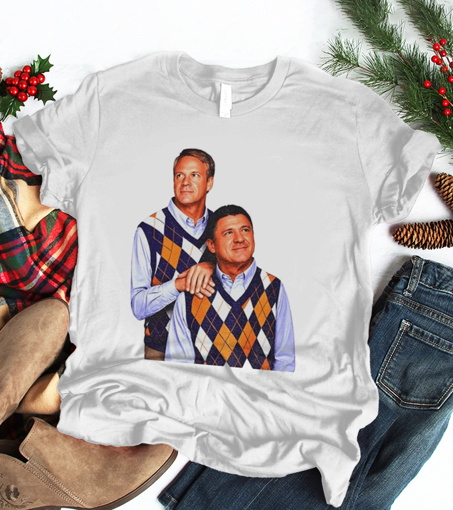 LSU Coaches Step Brothers Argyle Sweater Lane Kiffin T-Shirt