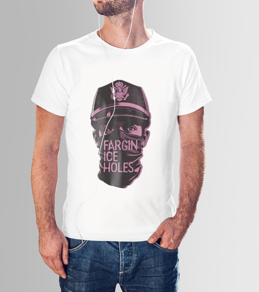 Fargin Ice Holes Masked Officer Police Cap Eagle T-Shirt