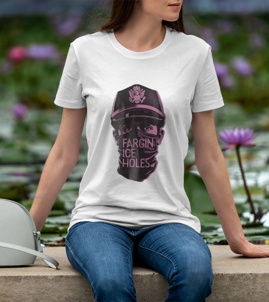 Fargin Ice Holes Masked Officer Police Cap Eagle T-Shirt