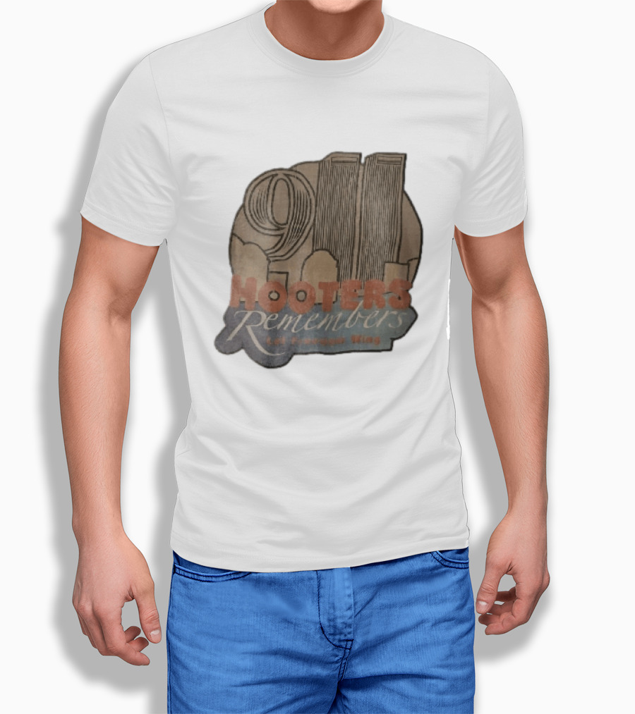 Hooters 911 Remembers Let Freedom Wing Twin Towers City Skyline T-Shirt