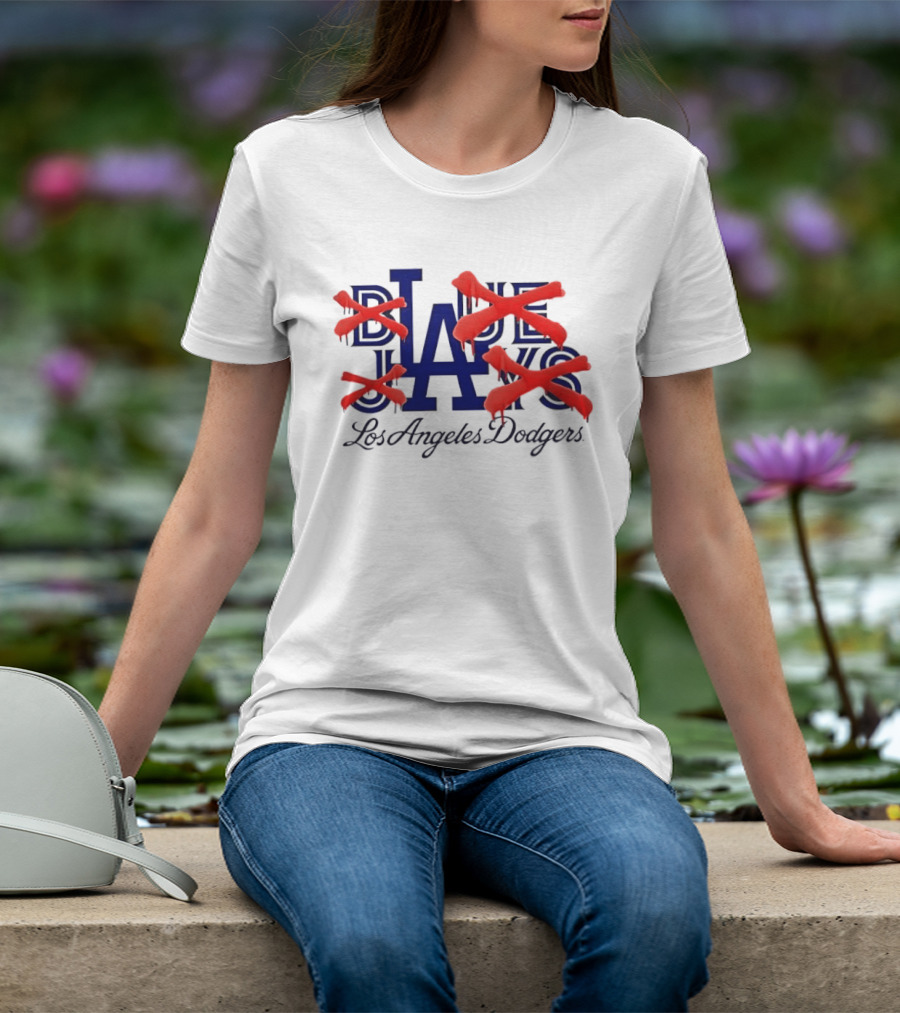 Blue Jays Los Angeles Dodgers Dripping Red X Marks T-Shirt