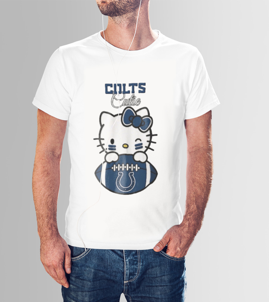 Indianapolis Colts Cutie Cartoon Cat Football Bow T-Shirt