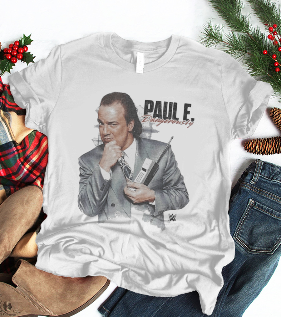 Paul E. Dangerously WWE Retro Suit And Cell Phone Pose T-Shirt