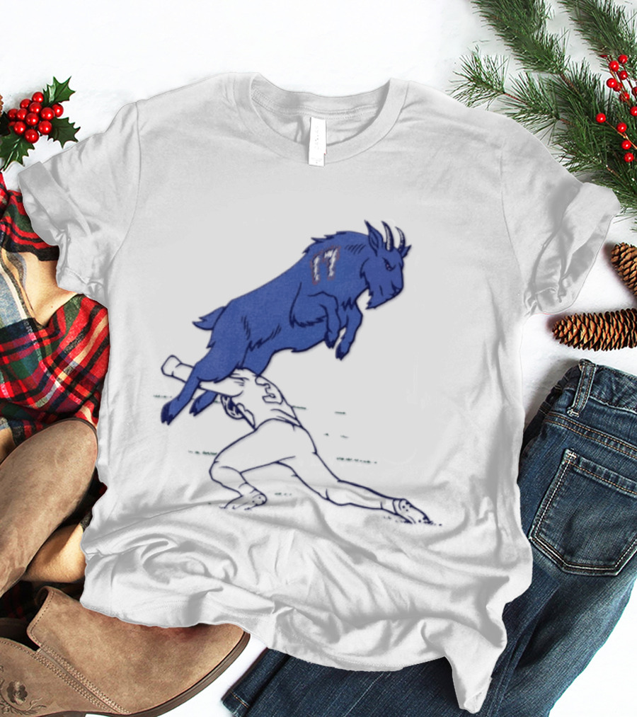 Buffalo Bills Josh Allen Goat 17 Jumping Over Defender Football Play T-Shirt