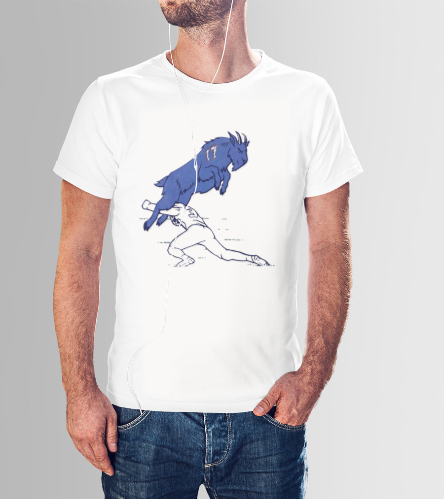 Buffalo Bills Josh Allen Goat 17 Jumping Over Defender Football Play T-Shirt
