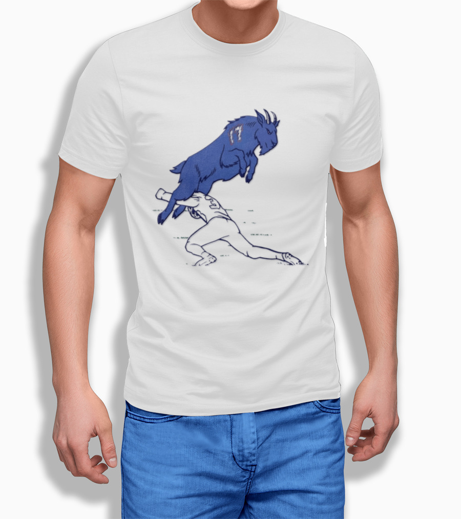 Buffalo Bills Josh Allen Goat 17 Jumping Over Defender Football Play T-Shirt