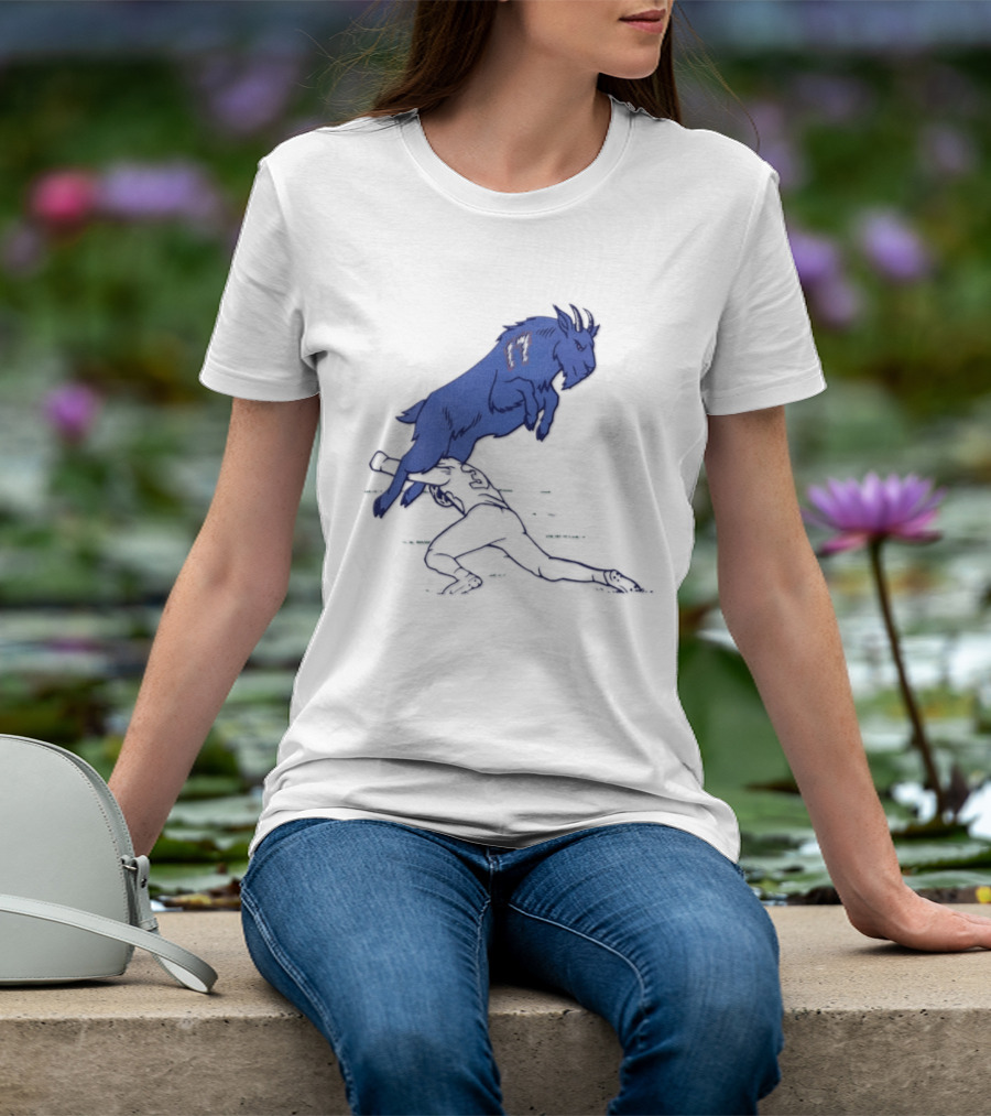 Buffalo Bills Josh Allen Goat 17 Jumping Over Defender Football Play T-Shirt