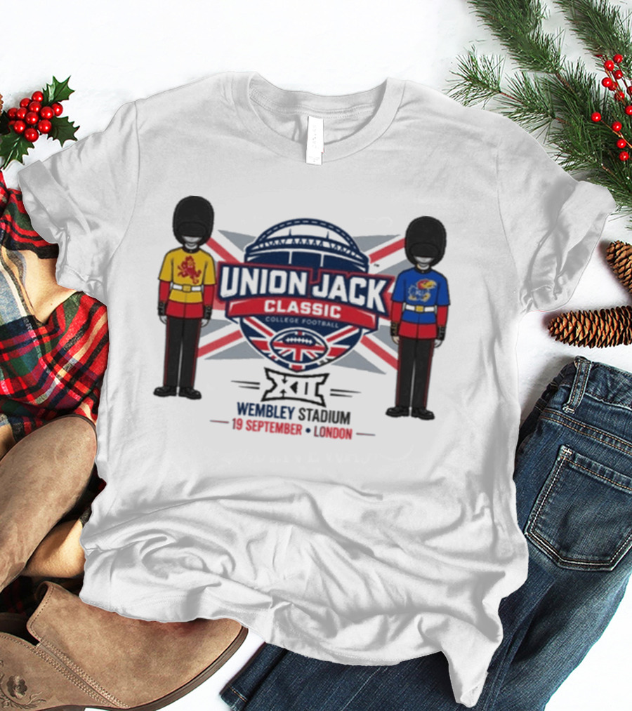 Kansas Jayhawks Vs Arizona State Union Jack Classic 2026 Wembley Stadium London 19 September T-Shirt