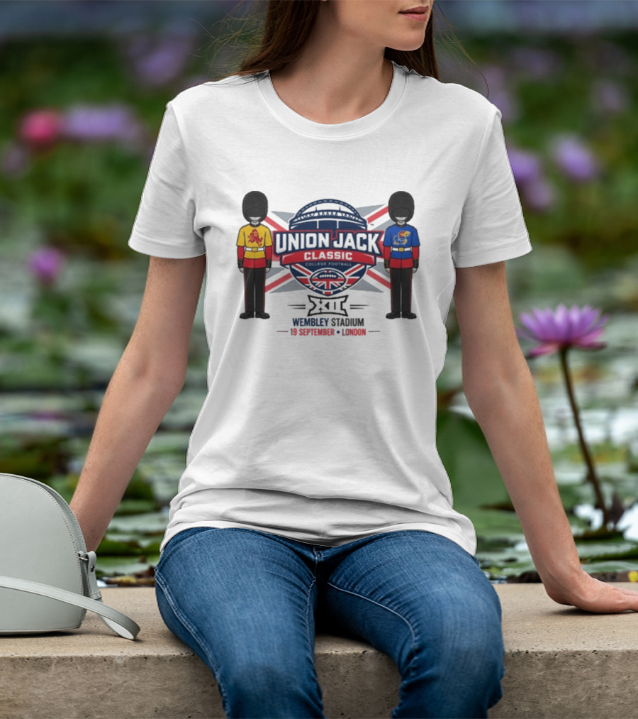 Kansas Jayhawks Vs Arizona State Union Jack Classic 2026 Wembley Stadium London 19 September T-Shirt