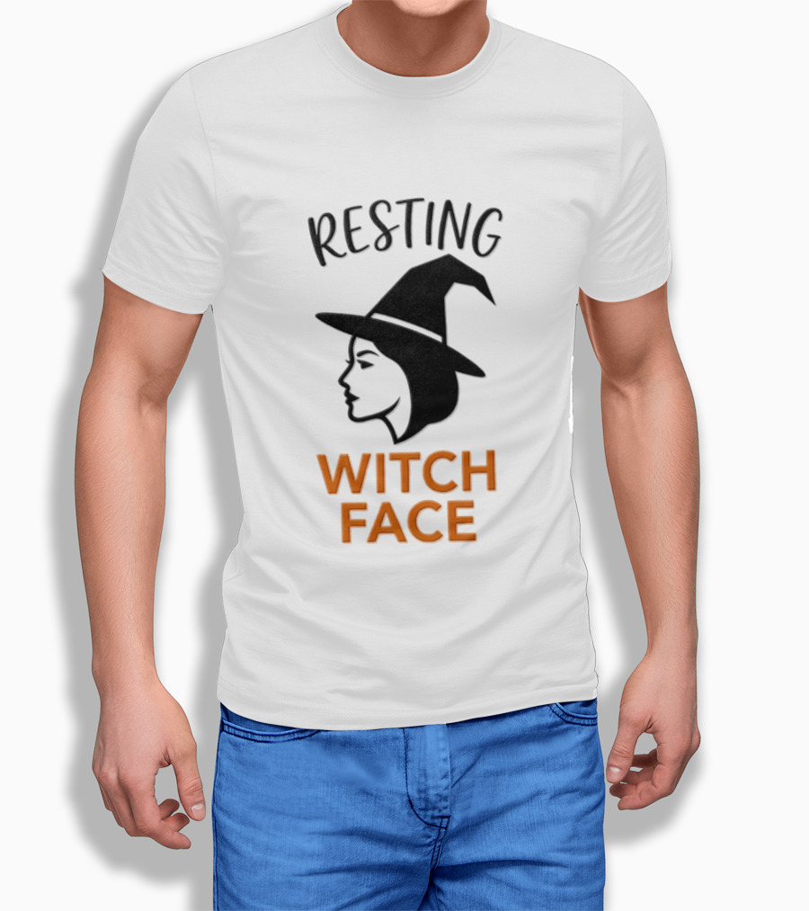 Resting Witch Face Halloween Witch Hat T-Shirt