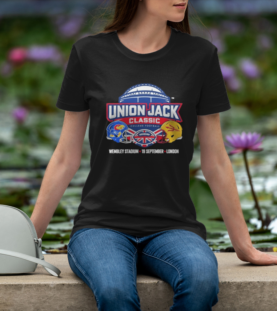 Union Jack Classic College Football Kansas Vs Arizona State Wembleу Stadium London 19 September 2026 T-Shirt