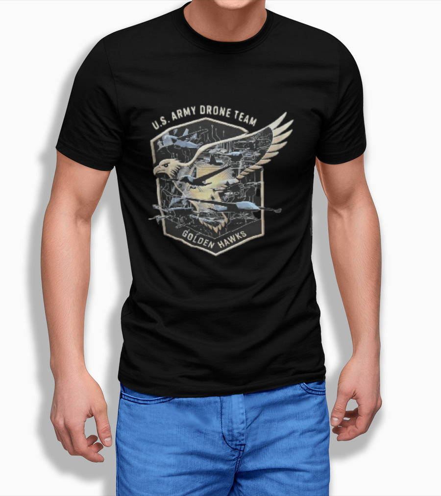 U.S. Army Drone Team Golden Hawks UAV Aircraft Eagle Circuit Board T-Shirt