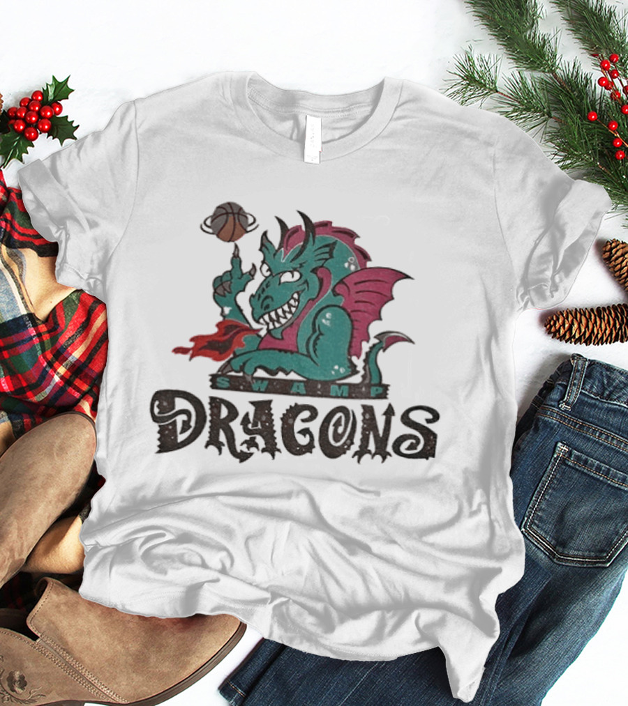 Swamp Dragons Basketball Fire Breathing Monster T-Shirt