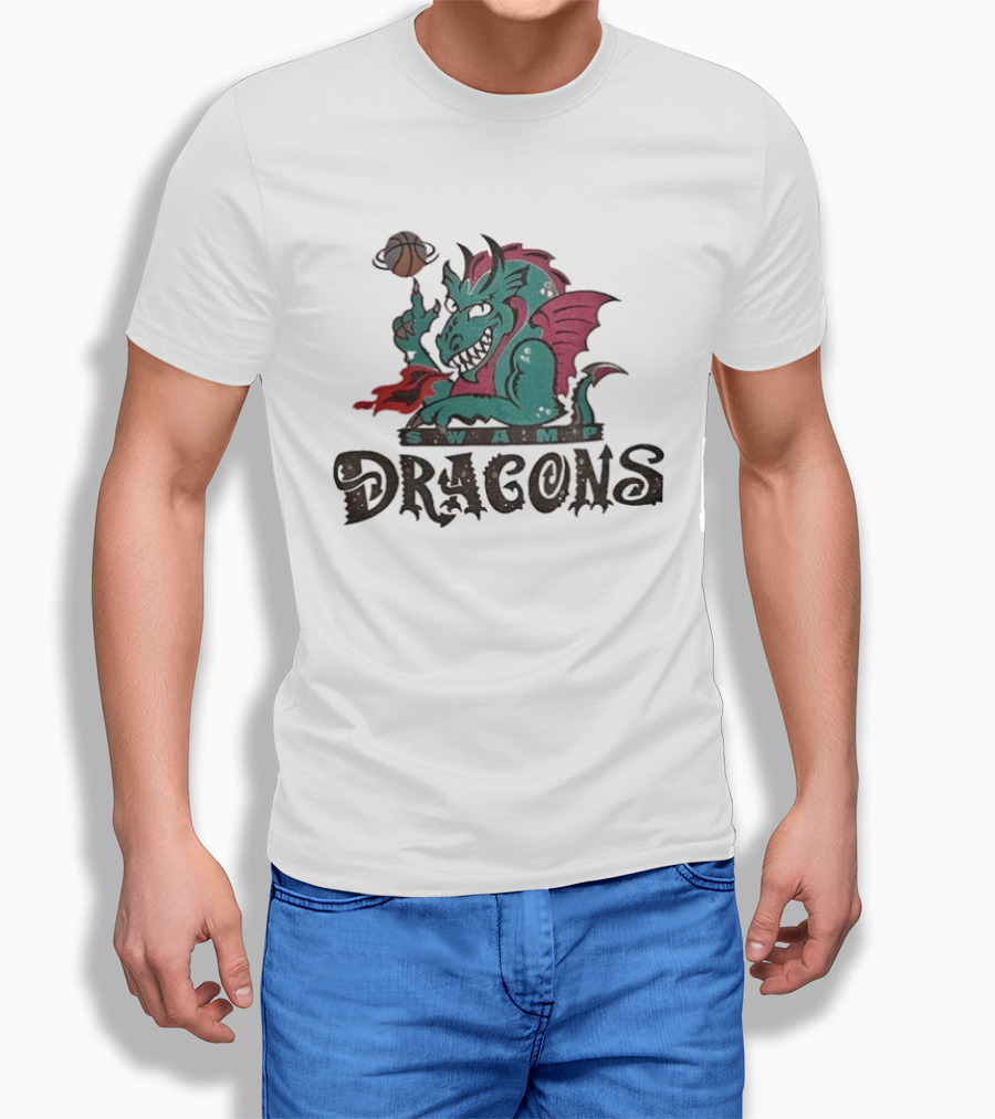 Swamp Dragons Basketball Fire Breathing Monster T-Shirt