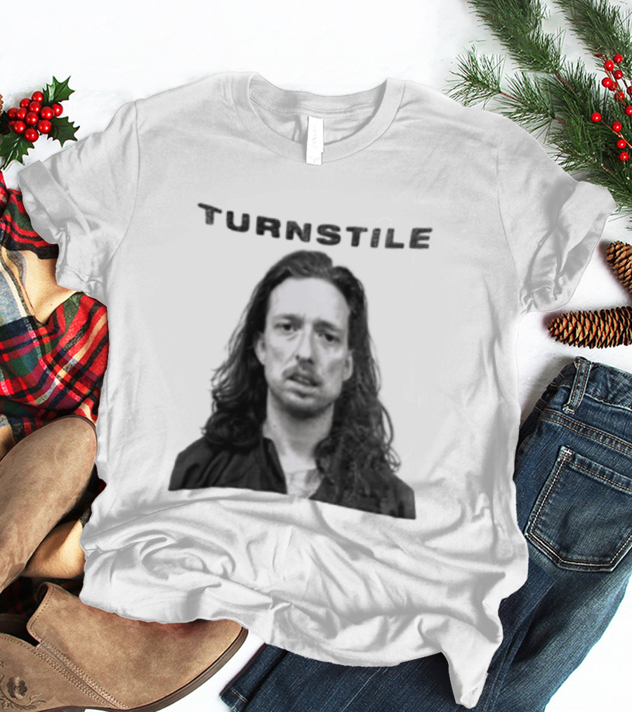 Turnstile Man Black And White T-Shirt