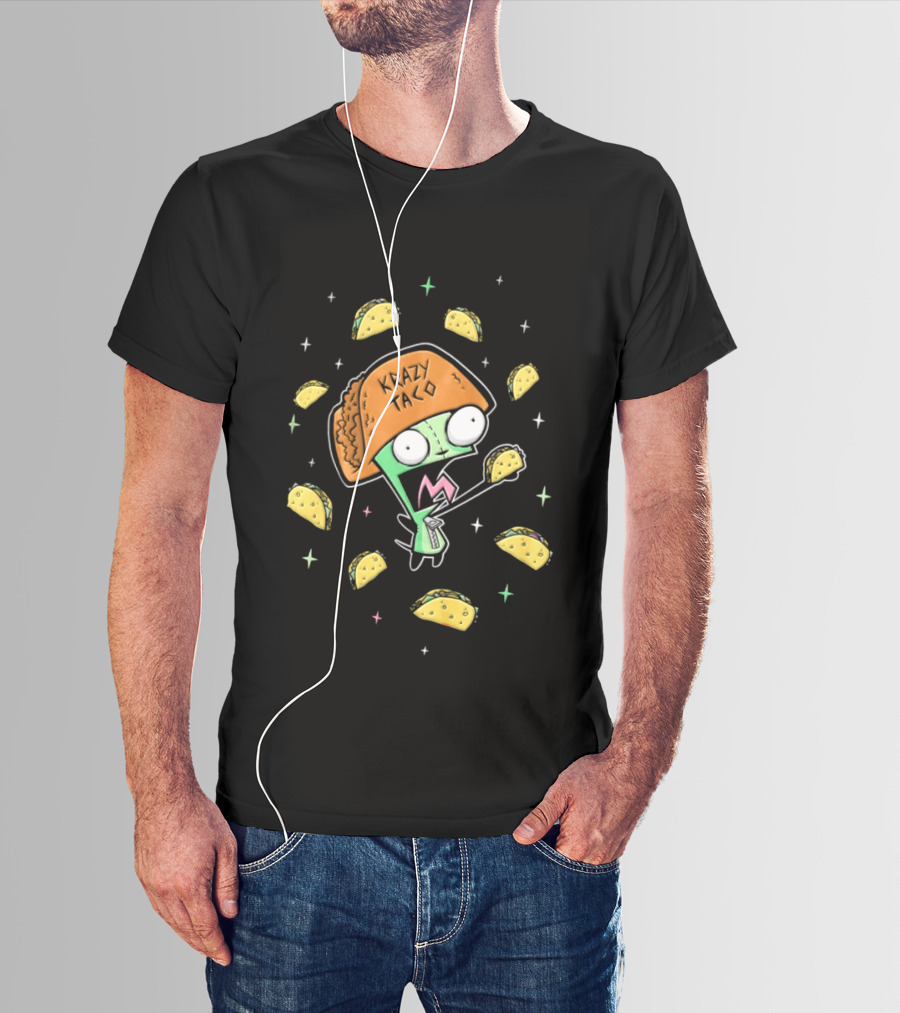 Gir Invader Zim Crazy Taco Enthusiast Cartoon T-Shirt